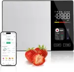 Küchenwaage Digital mit Kalorienzähler & Nährwertberechnung, TFT Farbdisplay, Tara, 5kg Kapazität, Edelstahl, Intelligente Bluetooth Lebensmittelwaage für Diät, Fitness, Kochen und Backen