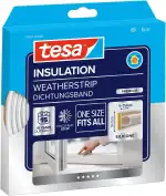 tesa INSULATION Dichtungsband Premium - Selbstklebende Silikondichtung zum Isolieren von Spalten an Fenstern und Türen - Transparent - 6 m x 9 mm x 7 mm
