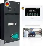 MATHFEL 4 Draht Video Fingerprint Türsprechanlage Gegensprechanlage Fischaugenkamera 170 Grad Auß...