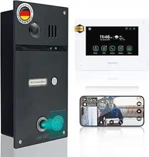 MATHFEL 4 Draht Video Fingerprint Türsprechanlage Gegensprechanlage Fischaugenka