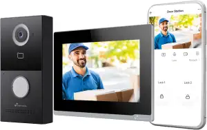 NIVIAN WLAN Video-Türsprechanlage Full HD 1080P mit 7" Touchscreen Monitor, 2-Dr
