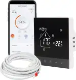 TH215 WiFi Thermostat Raumregler mit Tuya Smart App – für elektrische Fußbodenheizung, NC/NO Stellantriebe, Heiz- & Kühlfunktion, Touch-Bedienung, Sprachsteuerung mit Alexa & Google