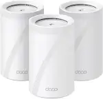 TP-Link Deco BE65 Wi-Fi 7 Mesh WLAN Set(3 Pack), Tri-Band 5760 Mbit/s (6 GHz) + 2880 Mbit/s (5 GH...