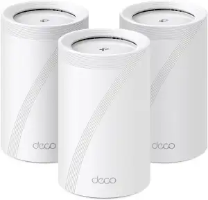 TP-Link Deco BE65 Wi-Fi 7 Mesh WLAN Set(3 Pack), Tri-Band 5760 Mbit/s (6 GHz) + 