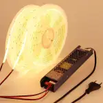 BENLUN 24V COB LED Streifen 20M (10M X 2), LED Strip 3000K Warmweiß Aussenbereich Wasserdicht, LED Band Outdoor Selbstklebend CRI 93 mit Netzteil für Schlafzimmer Zimmer Dekoration