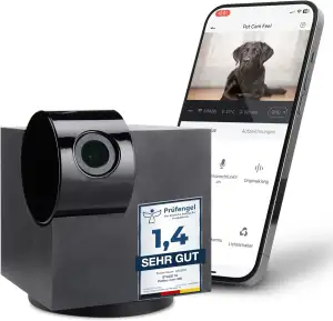 PetTec® Cam 360° Haustierkamera Hundekamera mit App [OHNE ABO-FALLE] - Katzen & 