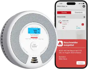 X-Sense WLAN-Rauch- und Kohlenmonoxidmelder mit austauschbarer Batterie, intelli