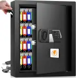 Mejasg Feuerfester Schlüsselkasten mit Zahlencode für 71 Schlüssel, Schlüsseltresor Schlüsselschrank mit Seitlichem Schlüsseleinwurf und Verstellbarer Schlüsselleiste, Schlüsselsafe für Büros Lager