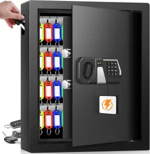 Mejasg Feuerfester Schlüsselkasten mit Zahlencode für 71 Schlüssel, Schlüsseltre