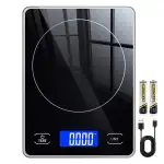 Küchenwaage Digital mit 15 kg Tragkraft, 5 Einheiten in g/ml/fl'oz, Präzise Waage Küche mit Große...