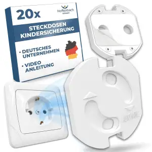 Hoffenbach 20x Steckdosen Kindersicherung – Steckdosensicherung mit Drehmechanik