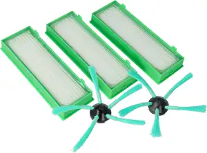 vhbw 5-TLG. Wartungskit kompatibel mit Vorwerk Kobold VR-300, VR300, VR-200, VR200 Saugroboter - HEPA-Filter, Seitenbürsten