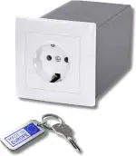 Steckdosen-Tresor | Steckdosen-Safe mit 1er Steckdosen-Attrappe | Magnetische Blende & Spezialsch...