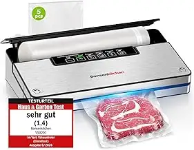 Bonsenkitchen Vakuumierer, Stark Vakuumiergerät mit 5 Modi, 8 L/Min, Globefish-T