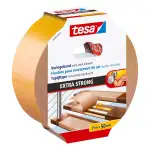 tesa Verlegeband extra stark klebend - Doppelseitiges Klebeband zum Verlegen von Teppich und PVC-Belag - doppelseitig klebend - 25 m x 50 mm