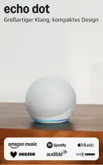 Echo Dot (Neueste Generation) | Smarter WLAN- und Bluetooth-Lautsprecher mit Alexa und gigantischem, sattem Klang | Weiß