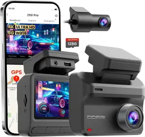 DDPAI Z50 Pro Dashcam Auto Vorne Hinten 4K+1080P, Echtes 4K AI-ISP Nachtsicht Da