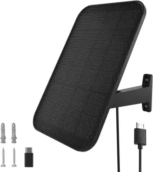 virtavo Solarpanel für Außenkamera, wasserdichtes Solarladegerät, kontinuierlich