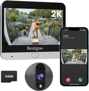 Bextgoo 2K Türspion Türklingel mit Kamera WLAN mit 64GB Speicherkarte, Video Tür
