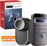 SwitchBot WiFi Smart Lock Ultra mit Keypad Vision Pro – 3D-Gesichts- & Venen-Erkennung, kontaktlose Entsperrung, passend für Europrofil-Zylinder, kompatibel mit Matter, Alexa, Google und IFTTT