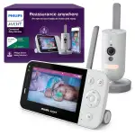 Philips AVENT Connected Babyphone mit Kamera und WLAN, hochwertiger HD-Kamera, Infrarot-Nachtsichtfunktion, Schrei-Erkennung, Gegensprechfunktion, DEKRA Zertifiziert privat und sicher, SCD951/26
