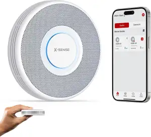 X-Sense Intelligenter WLAN-Rauchmelder mit Sprachalarmsystem und 17 Standorten, 