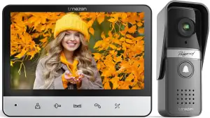 TMEZON Video Türsprechanlage 4-Draht,Türsprechanlage mit Kamera,7" Monitor mit k