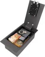 Tresor zur Bodenmontage mit Schlüsselschloss – Einbautresor flach 4L sichere Aufbewahrung – Außen...