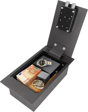 Tresor zur Bodenmontage mit Schlüsselschloss – Einbautresor flach 4L sichere Auf