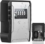 Mejasg Wasserdicht Schlüsseltresor mit Zahlencode&Abnehmbare Haken, Schlüsselkasten Klein mit Vormontierte Löcher&Schraube, Wandmontage Schlüsselbox Schlüsselsafe aussen für Haus Garagen Büros Lager