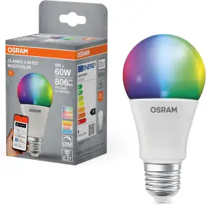 Osram SMART+ RGBW, E27 LED-Lampe mit Matter over Wifi, speziell entwickelt für A