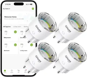 GHome Smart WLAN Steckdose, Kleinste Smart Home Steckdose mit Strommessung, App-