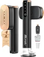 Sundu Dampfglätter, Steamer mit 2 Wassertanks (180 ml und 100 ml), 15S Schnelles Aufheizen, 24 g/min Starke Dampfleistung, Reisebügeleisen mit Touch-Steuerung, LED Display, Steam Iron Schwarz