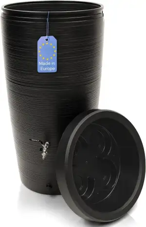 YourCasa Regentonne 240 Liter [Aquasplash] Messing Wasserhahn & Deckel - Regenfa