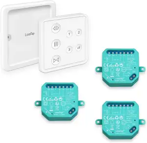 LoraTap Funkschalter Set für Rolladen 3 Empfänger mit 1 Fernbedienung 3 in 1