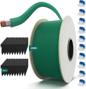 100M Universal Begrenzungskabel für Mähroboter + 300 Erdspieß + 10 Klemmenblöcke