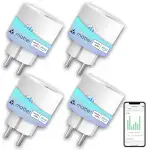 Matter Steckdose Smart WLAN 16A 3680W Stromverbrauch Messen ANTELA kompatibel mit Alexa,Google Home, HomeKit, SmartThings, APP Fernsteuerung, Überspannungsschutz, 2,4GHz, 4PCs