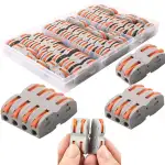 Verbindungsklemmen, CESFONJER 42 Pcs SPL-1 Schnellanschlussklemme mit Betätigungshebel Bilateral ...