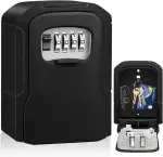 Schlüsseltresor mit Zahlencode Aussen Schlüsselsafe Wetterfest 4-Stellig Wandmontage Schlüsselkasten Wasserdicht Robust Schlüsselbox Draußen Innen für Home Garage Schule Büro