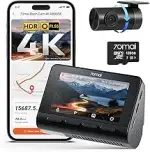 70mai A800SE Dashcam Auto Vorne Hinten 4K HDR 2160P+1080P mit 128GB SD Karte, Dual Autokamera 3" ...