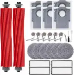 26 Stück Zubehör Ersatz für Roborock Qrevo Serie QV 35A/QV 35S Saugroboter, 2 Hauptbürste,6 Seite...