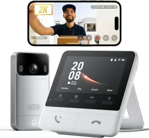 SwitchBot WLAN Türklingel mit Kamera, 2K Video Türklingel mit 4,3 Zoll Farbbilds