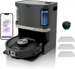 Shark PowerDetect 2-in-1 Saugroboter & Wischroboter, NeverTouch Pro 60-Tage-Selbstentleerung, selbständiges Nachfüllen & Reinigen, 3D-/ LiDAR-Navigation, NeverStuck, App-Steuerung, Schwarz RV2800ZEEU