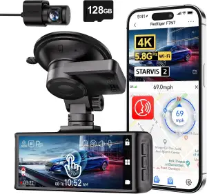 REDTIGER 4K STARVIS 2 Dashcam Auto Vorne Hinten,Touchscreen 3,18 Zoll,Sprachsteu