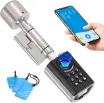 WELOCK ToucA51 Fingerabdruck Passwort Türschloss, Elektronisches Fingerabdruck Pin Code Schloss mit App, Passwort, RFID-Karte und WIFI(WIFIBOX Erforderlich), Geeignet für Türen von 30-70 mm