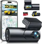 GKU 4K Dashcam Auto Vorne Hinten, 5GHz WiFi GPS, Dual Dash Cam, 1.5” IPS Mini Auto Kamera mit 64GB SD Karte, Parküberwachung, Super Nachtsicht, WDR, 170° Weitwinkel, G-Sensor, APP Steuerung, Max 256GB