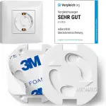 20x Steckdosen Kindersicherung - TEST SEHR GUT - Zuverlässige Steckdosensicherung mit Drehmechanik - Schutz vor Stromschlägen im Haushalt für Babys & Kinder - Steckdosenschutz Kindersicherung - Weiß