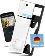 Video Türklingel mit Kamera kabellos [kompatibel mit Fritz!Box und App-Steuerung] weiß | Made in Germany | Gegensprechanlage mit Türöffner | Videotürklingel kabellos | Türsprechanlage