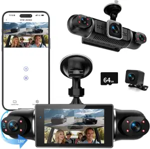360°Dashcam Auto Vorne Hinten 4 Kanal Dash Cam Auto Kamera FHD 4K+1080Px3,kosten