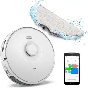 MEDION Saugroboter mit Lasernavigation und Wischfunktion X10 SW (Starke 2.700Pa Saugkraft, 2in1 Roboterstaubsauger, präzise Kartenerstellung, Go & No Go Bereiche, mehrere Etagen)